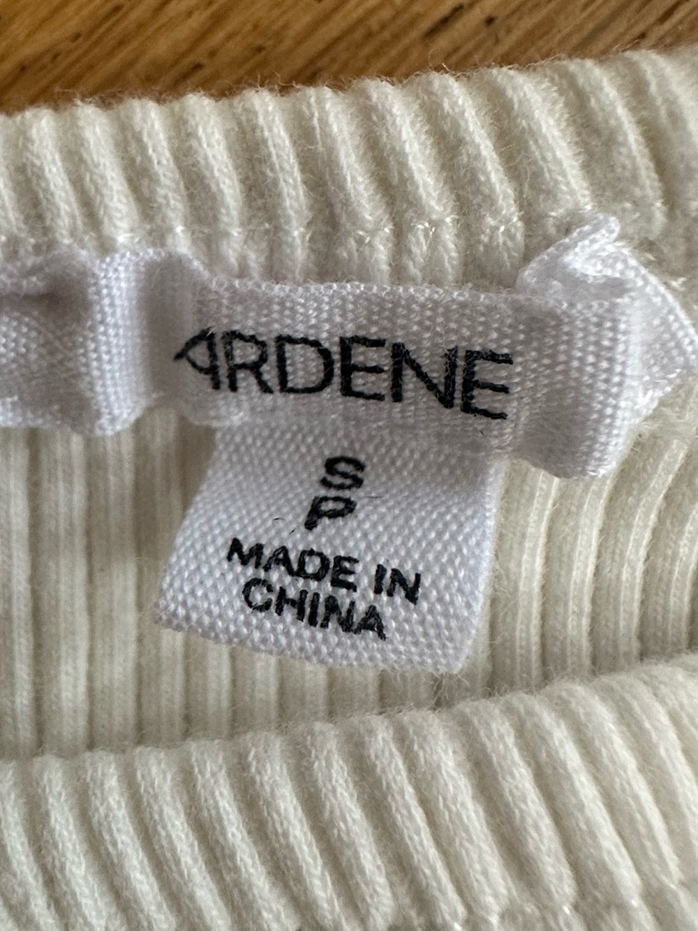 Ardene White Ribbed Ruffle-Neck One-Piece Bodysuit - Picture 2 of 3